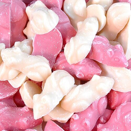 Pink and White Chocolate Mice